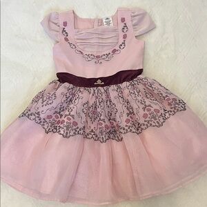 Disney Princess Aurora Pink Girls' Floral Tulle Party Dress